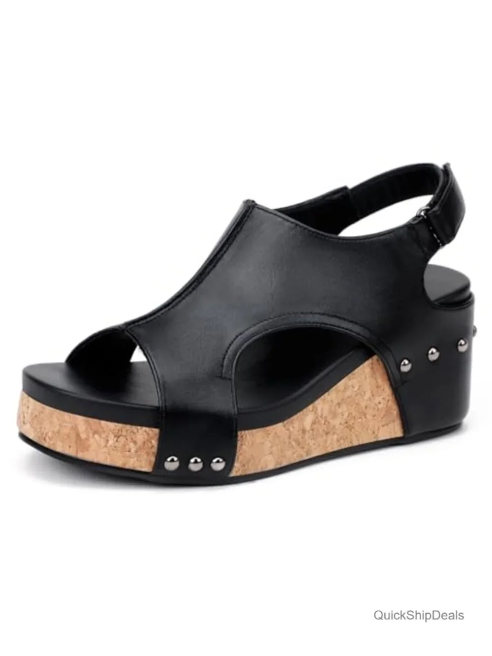 Platform Wedge Sandals Open Toe Comfortable Slingback Heels Lightweight Dressy